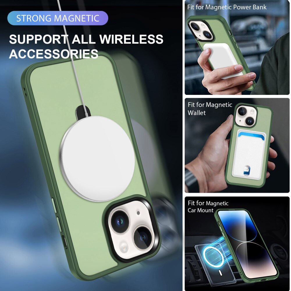 Cover ibride con MagSafe Ring iPhone 14 verde