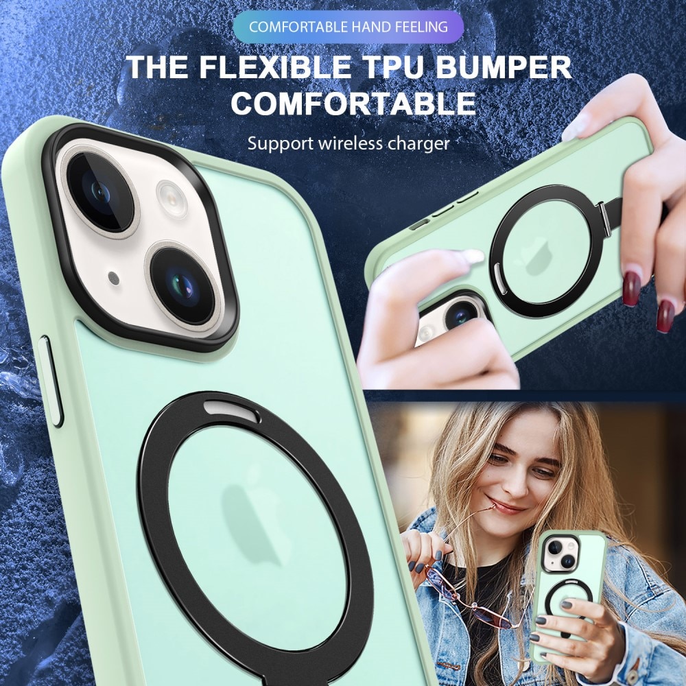 Cover ibride con Magnetic Ring iPhone 13 Verde