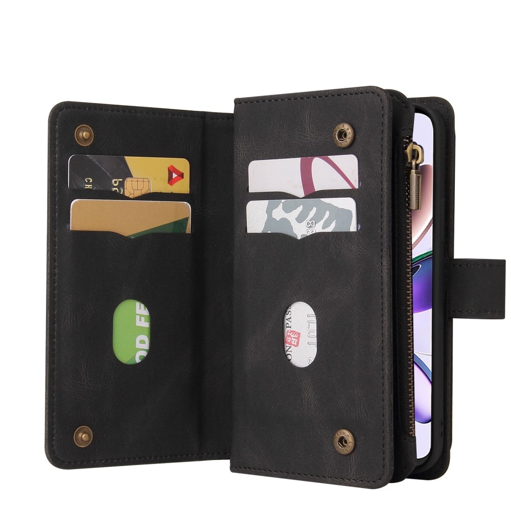 Leather Multi Wallet Motorola Moto G53 nero