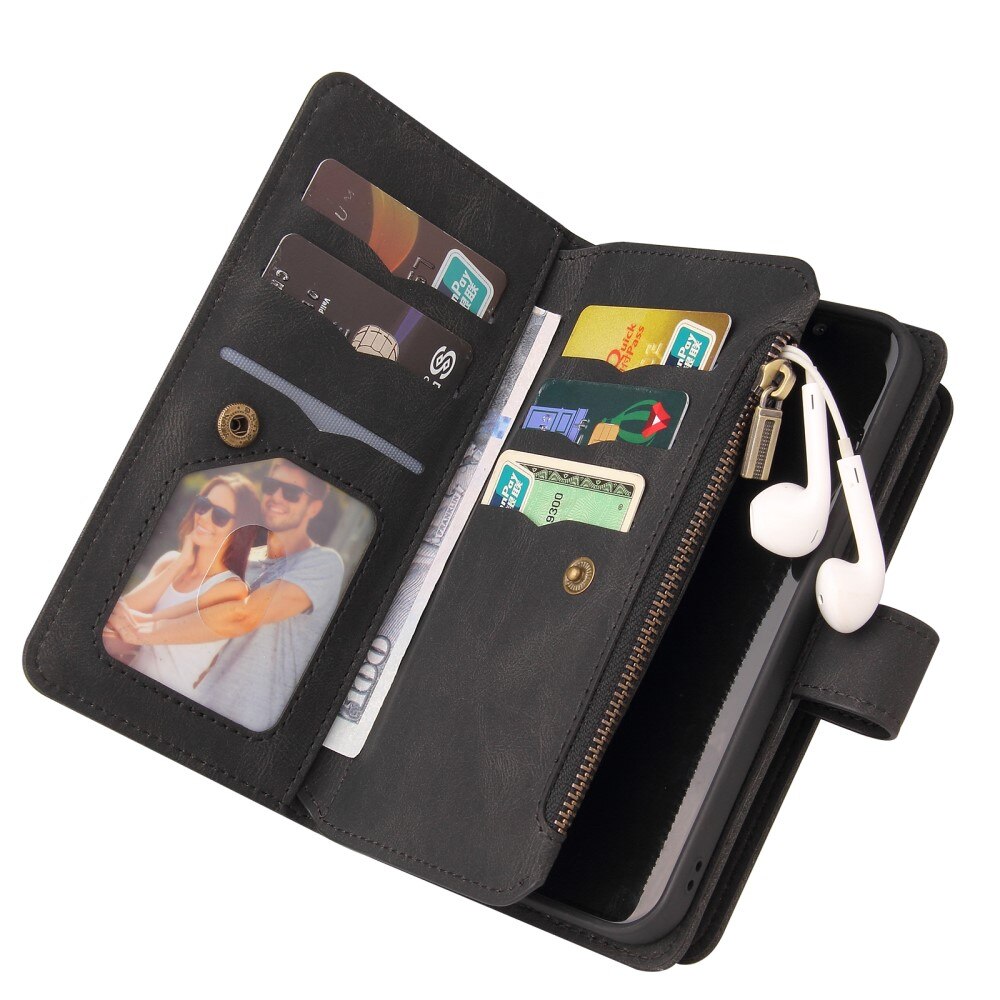 Leather Multi Wallet Motorola Moto G13 nero