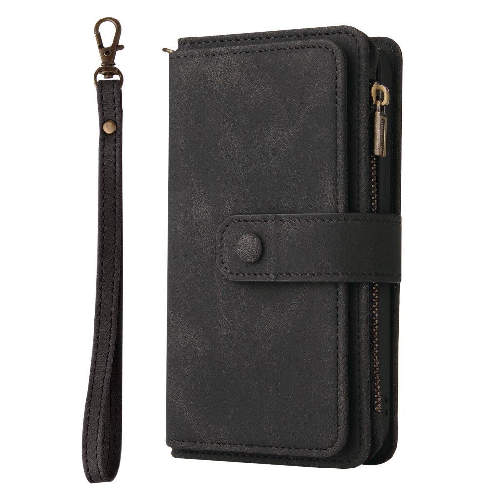 Leather Multi Wallet Motorola Moto E13 nero