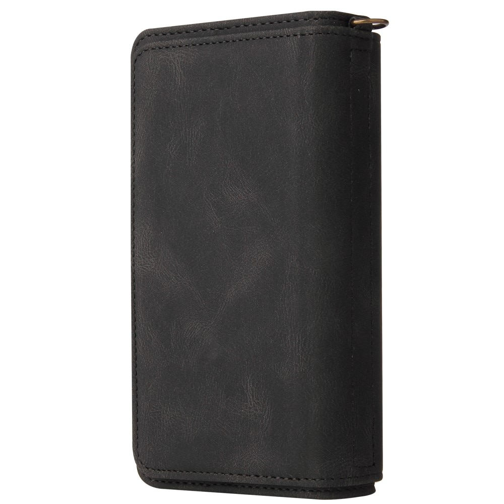 Leather Multi Wallet Motorola Moto E13 nero