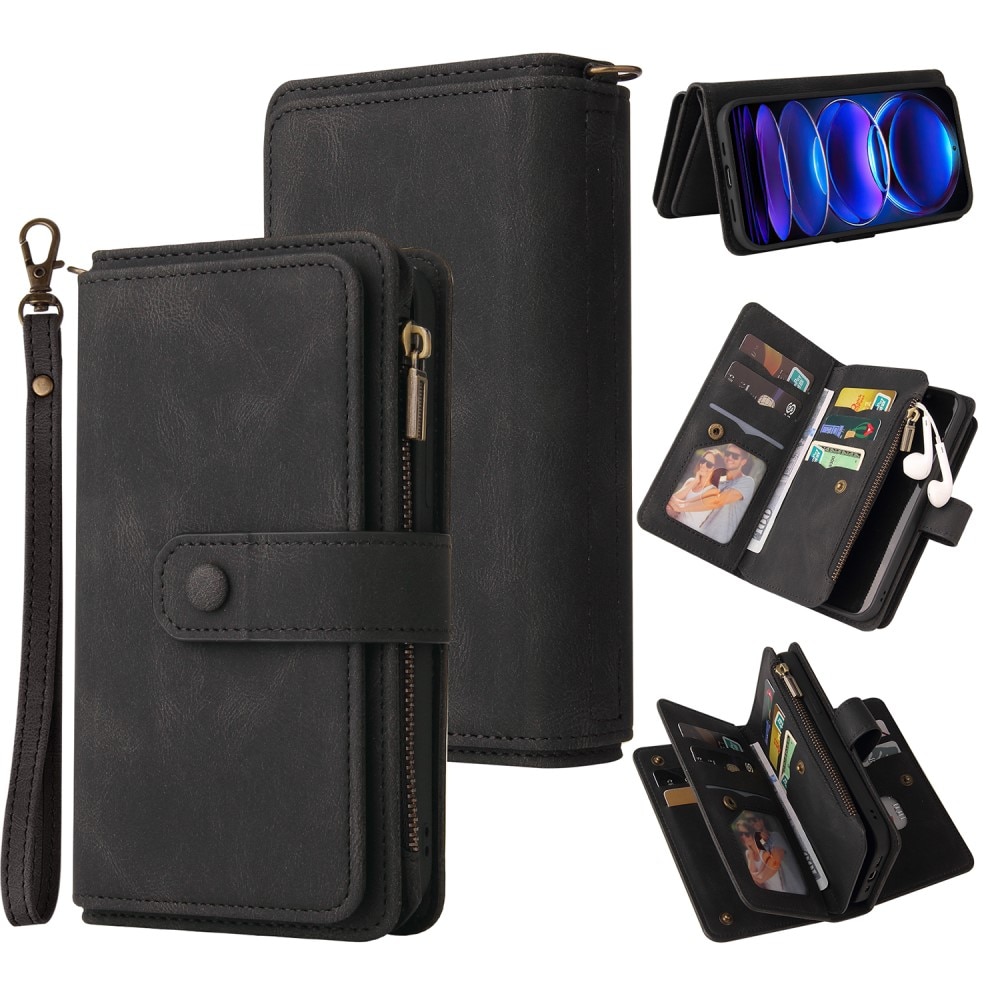 Leather Multi Wallet Xiaomi Redmi Note 12 Pro nero