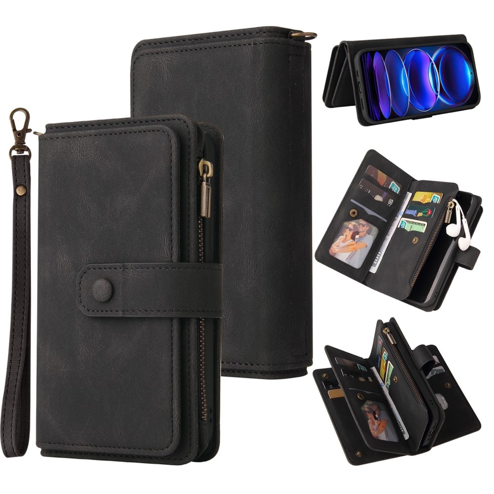 Leather Multi Wallet Xiaomi Redmi Note 12 Pro 5G nero