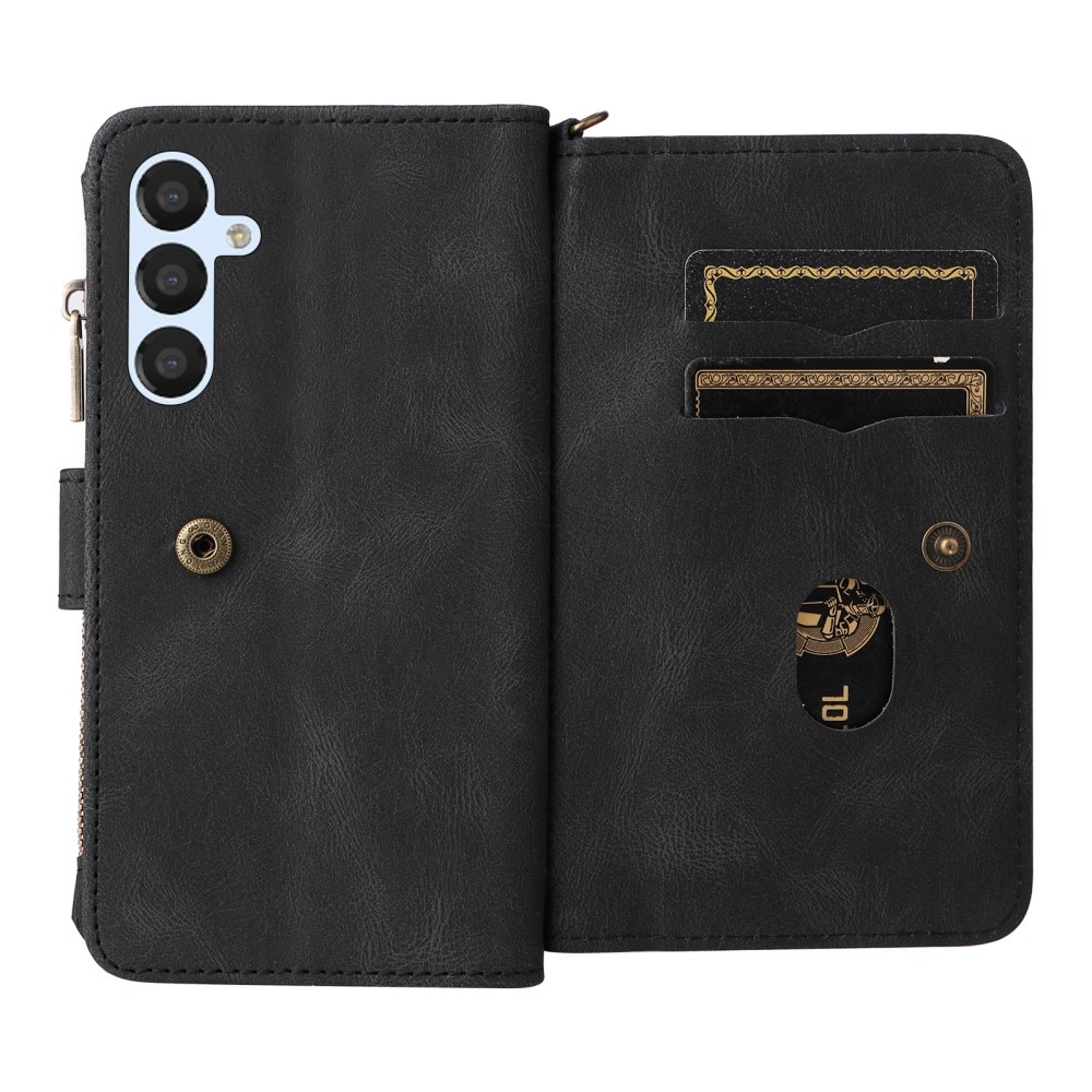 Leather Multi Wallet Samsung Galaxy A54 nero