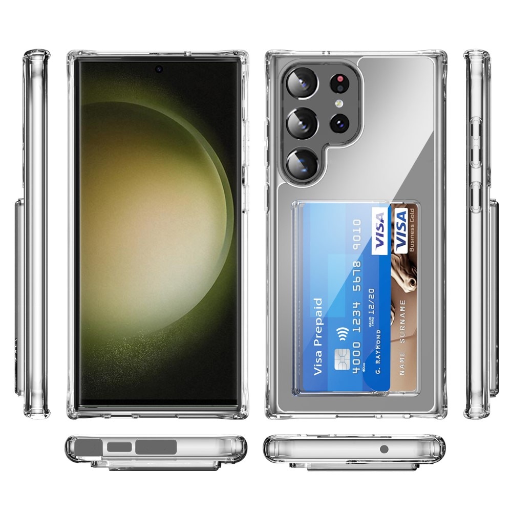 Cover ibride portacarte Samsung Galaxy S23 Ultra trasparente