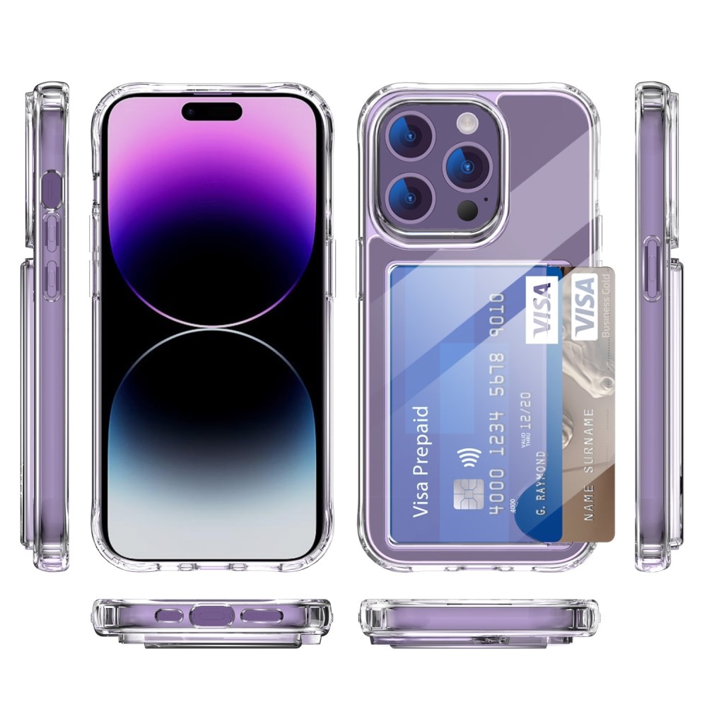 Cover ibride portacarte iPhone 14 Pro Max trasparente