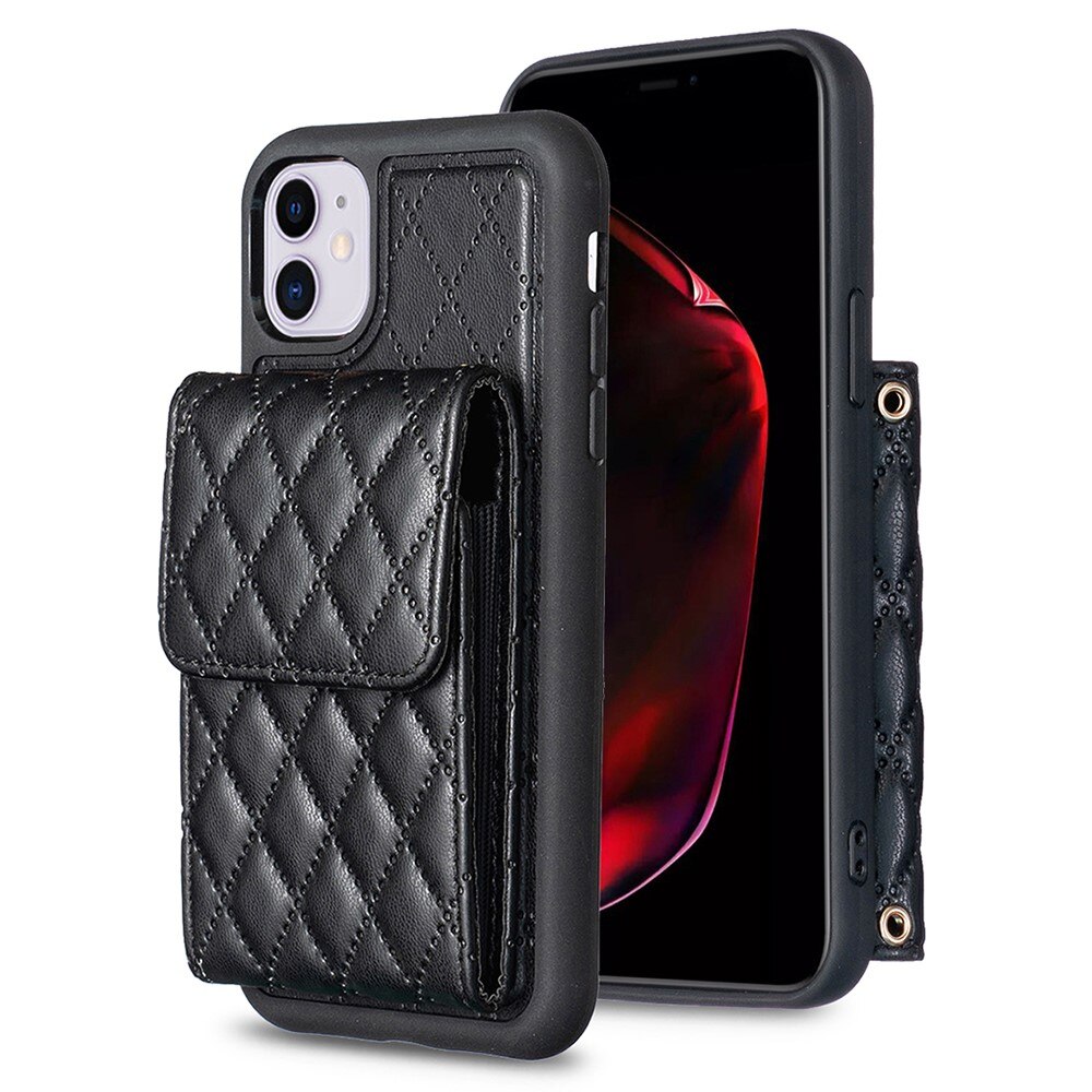 Cover con portacarte Quilted iPhone 11 nero