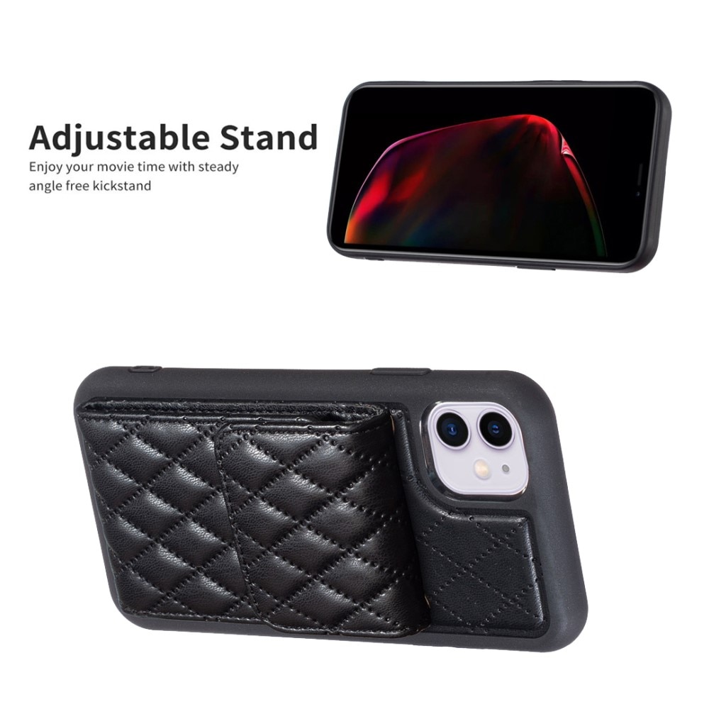 Cover con portacarte Quilted iPhone 11 nero