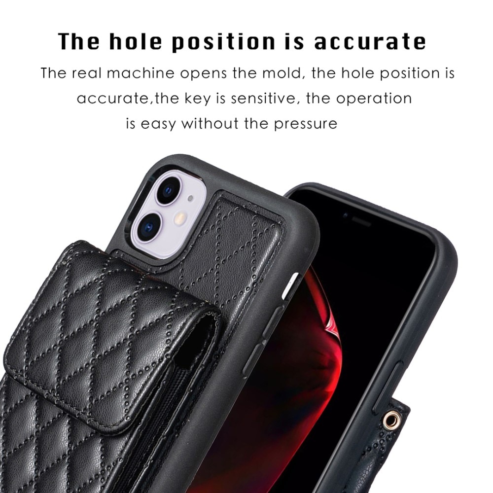 Cover con portacarte Quilted iPhone 11 nero