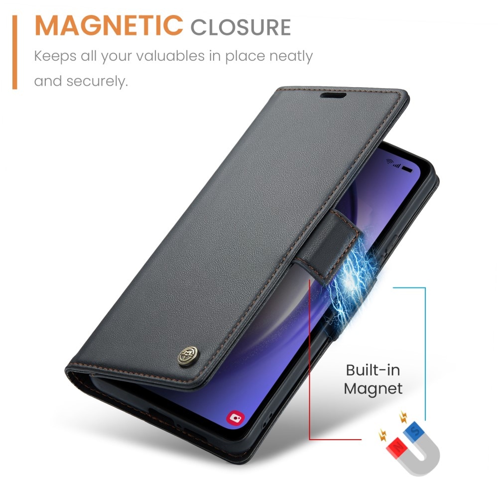 Custodie a portafoglio sottili anti-RFID Samsung Galaxy A54 Nero
