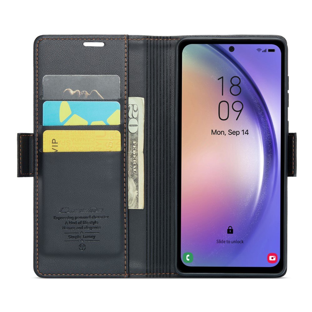 Custodie a portafoglio sottili anti-RFID Samsung Galaxy A54 Nero
