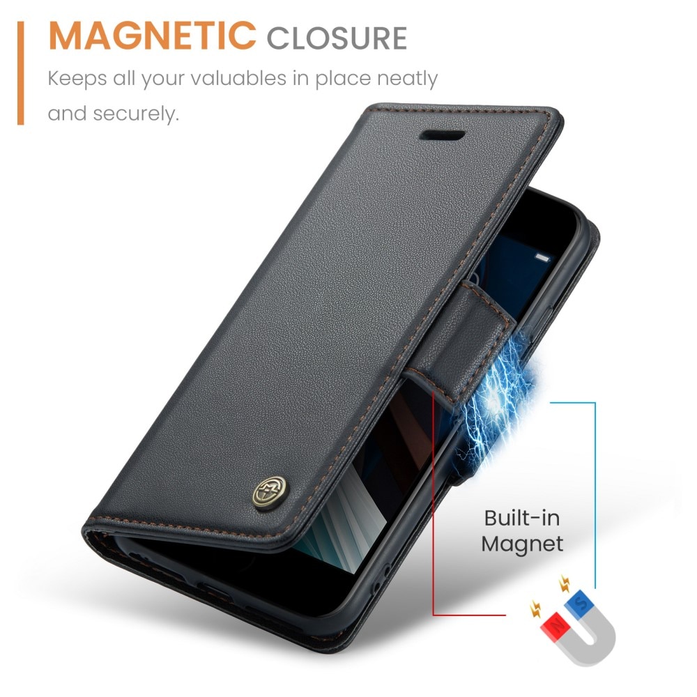Custodie a portafoglio sottili anti-RFID iPhone 7 nero