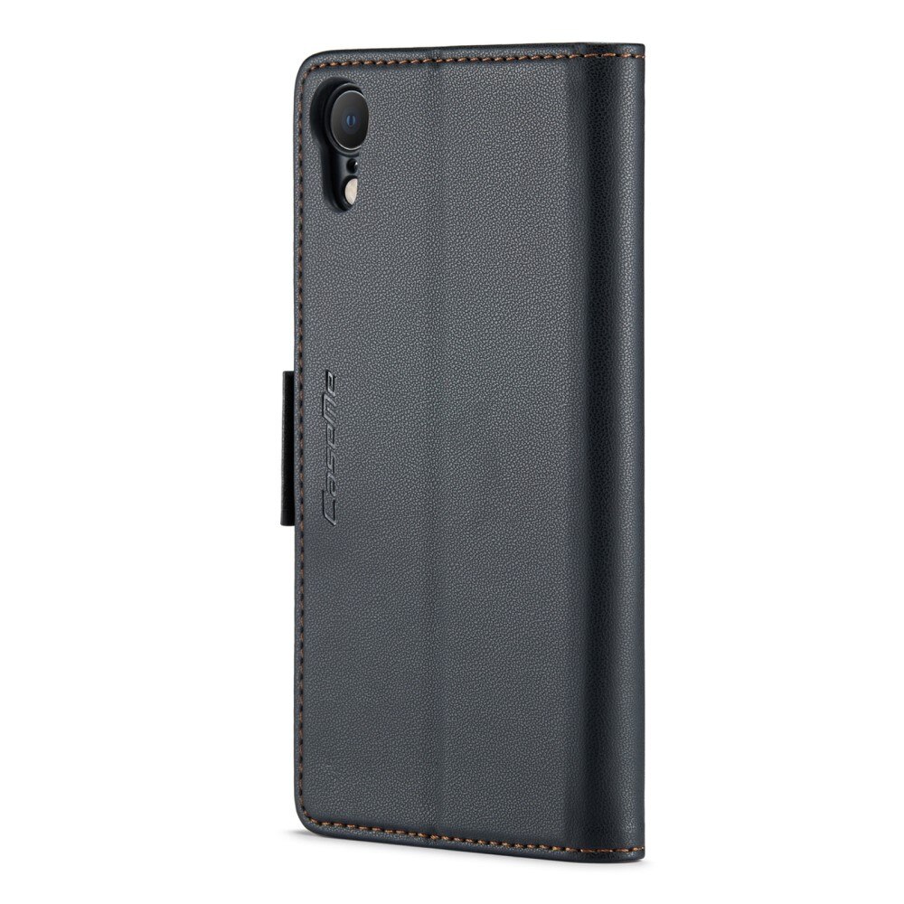 Custodie a portafoglio sottili anti-RFID iPhone Xr Nero