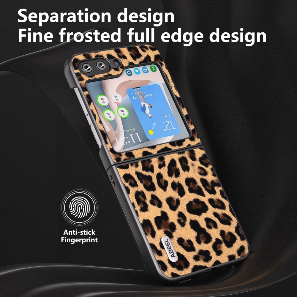 Cover in pelle Samsung Galaxy Z Flip 5 leopardo