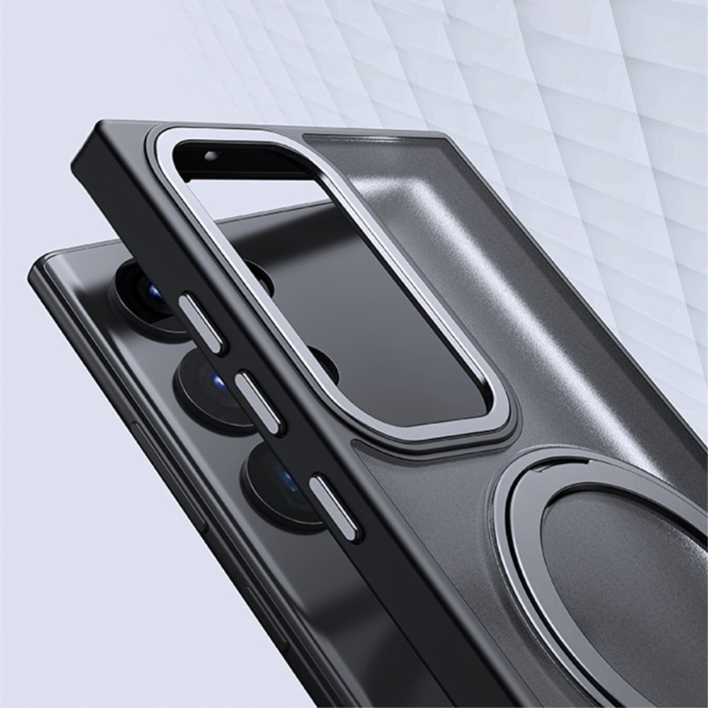 Cover ibride con MagSafe Ring Kickstand Samsung Galaxy S23 Ultra nero