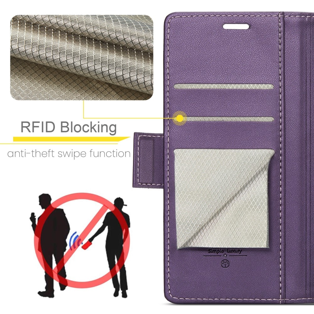 Custodie a portafoglio sottili anti-RFID Google Pixel 8 viola