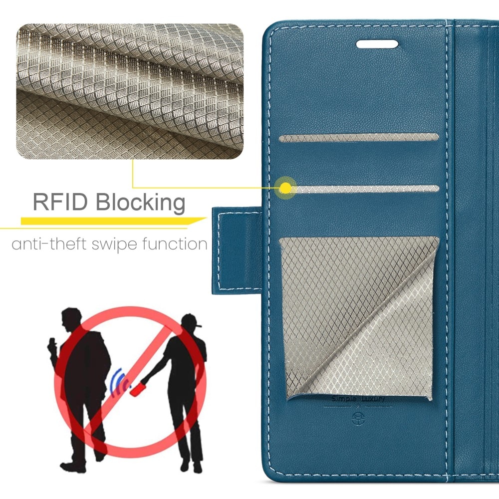 Custodie a portafoglio sottili anti-RFID Google Pixel 8 blu