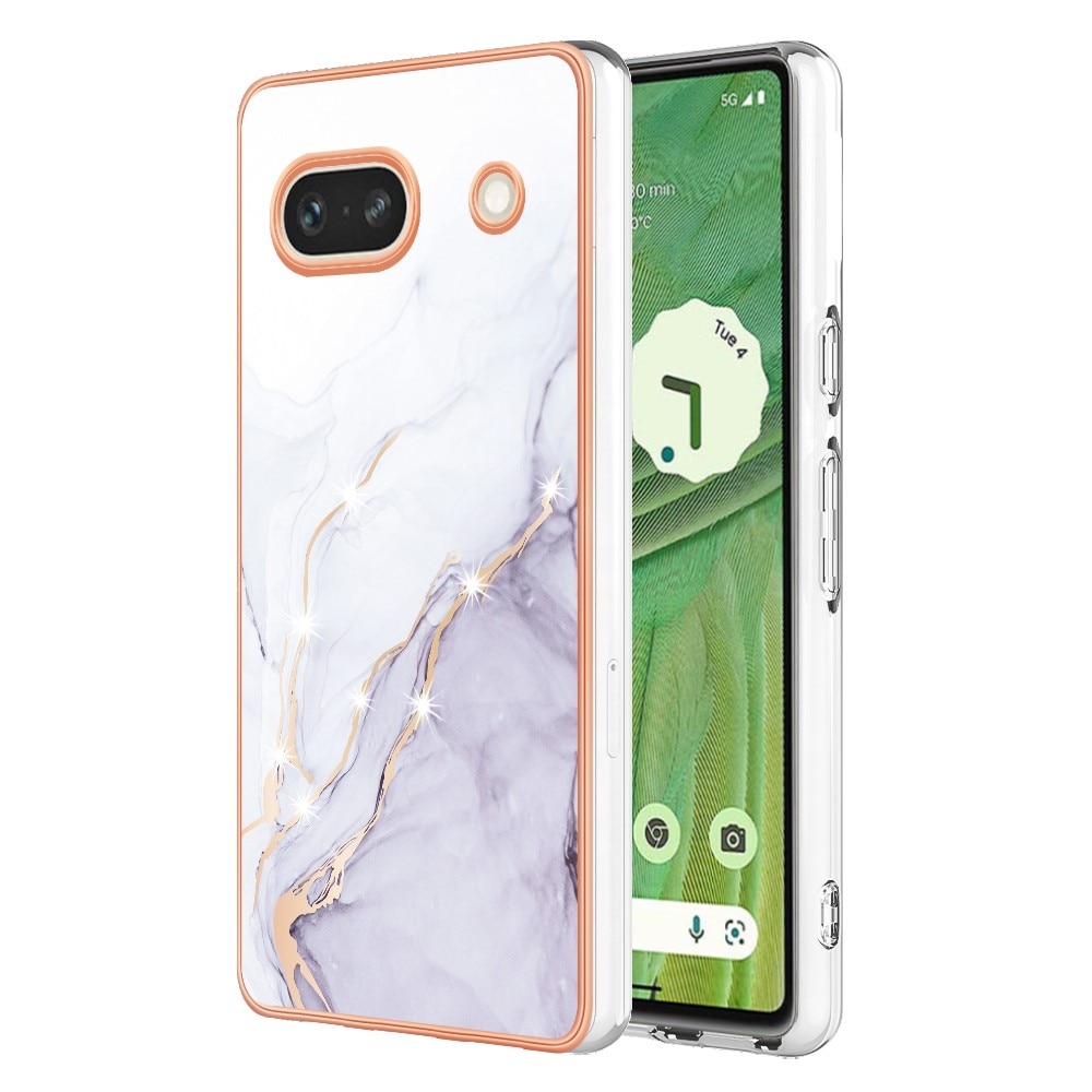 Cover TPU Google Pixel 7a marmo bianco