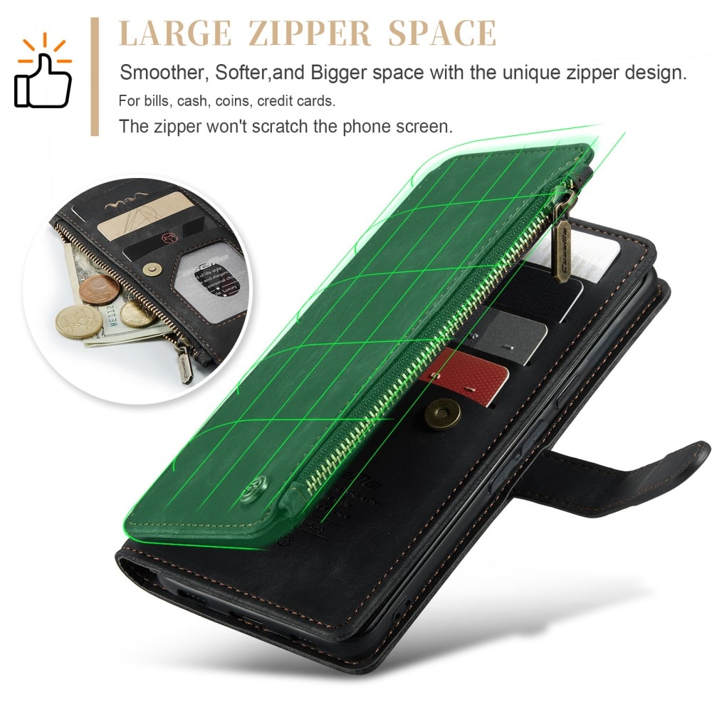 Custodie a portafoglio Zipper Google Pixel 7a nero
