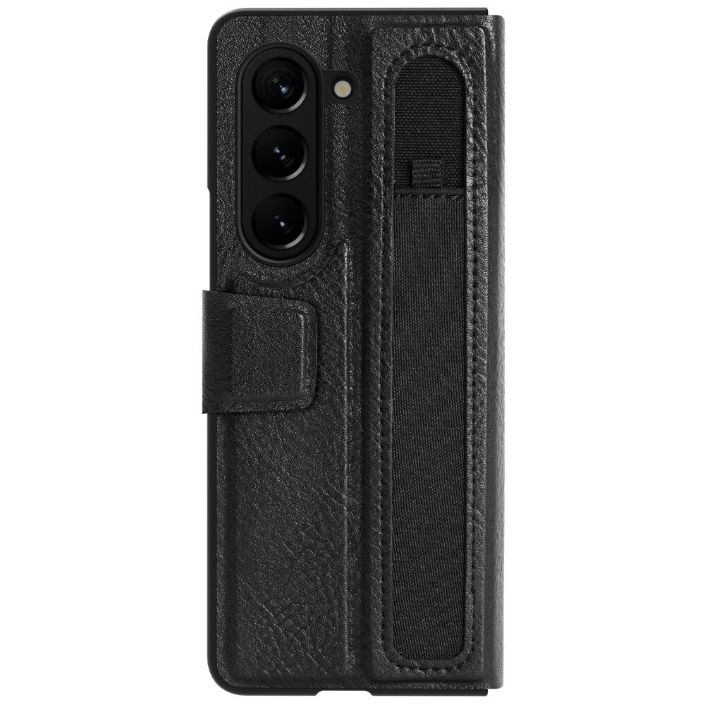 Cover Leather Case with Pen Slot Samsung Galaxy Z Fold 5 nero