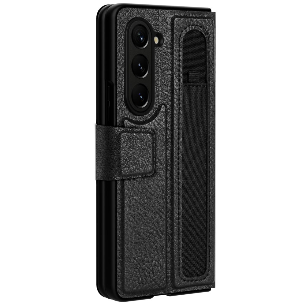 Cover Leather Case with Pen Slot Samsung Galaxy Z Fold 5 nero