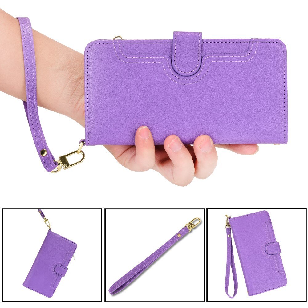 Zipper Multi-Slot Cover Portafoglio in pelle Sony Xperia 10 V, viola