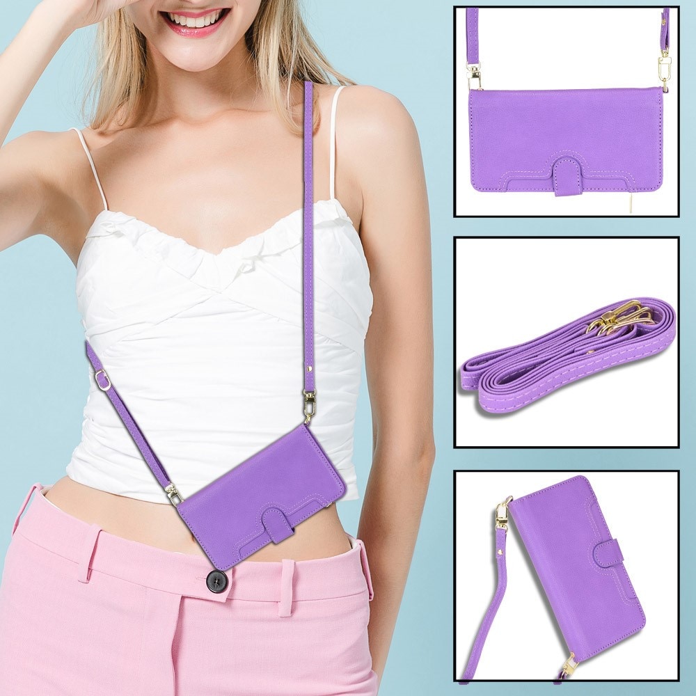 Zipper Multi-Slot Cover Portafoglio in pelle Sony Xperia 10 V, viola