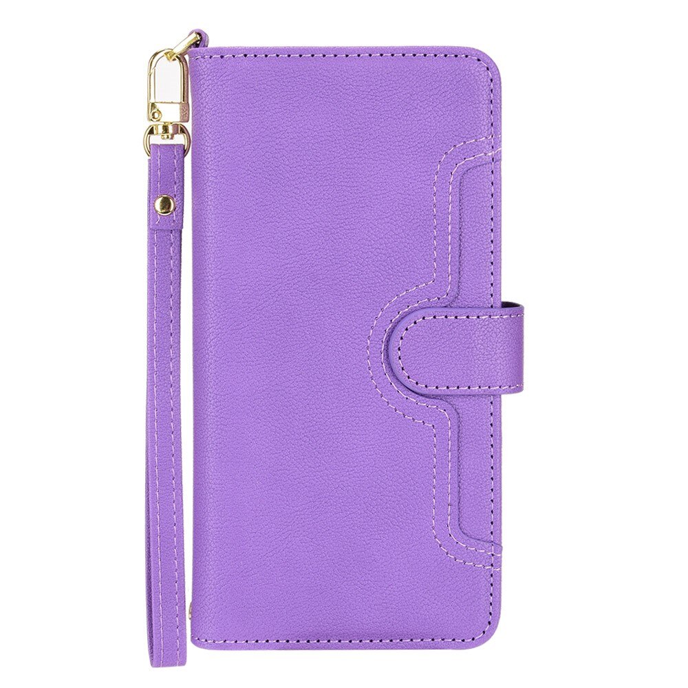 Zipper Multi-Slot Cover Portafoglio in pelle Sony Xperia 10 V, viola