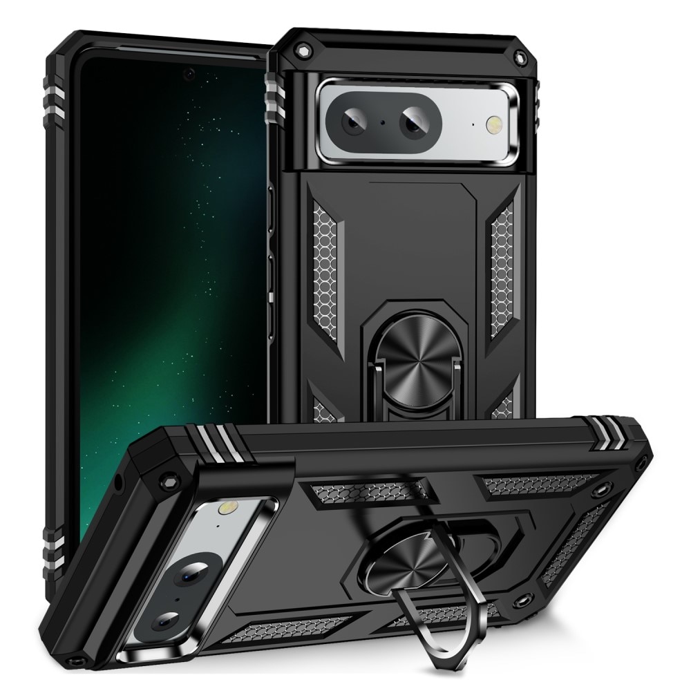 Cover ibride con anello Google Pixel 8 nero