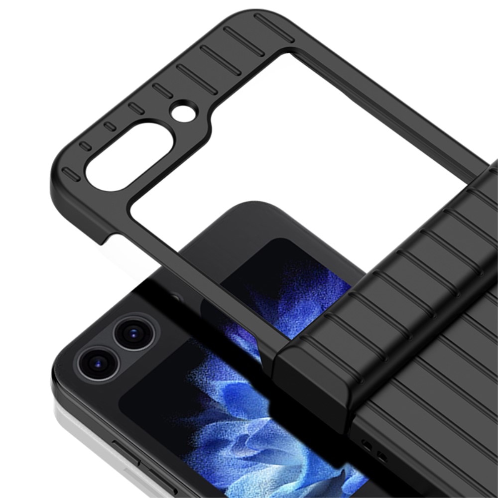 Stripe Cover dura gommata Hinge Protection Samsung Galaxy Z Flip 5 d'argento