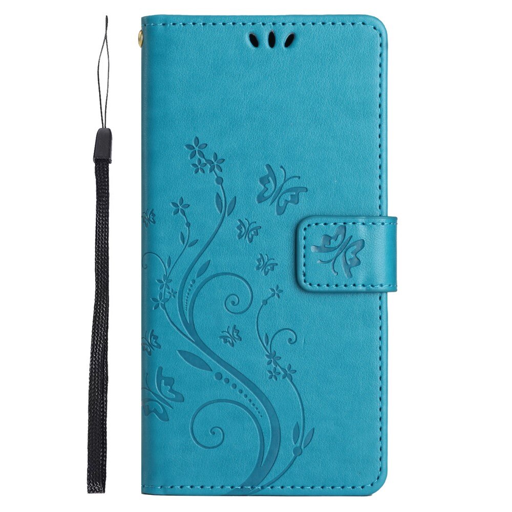 Custodia in pelle a farfalle per Google Pixel 8 Pro, Blu