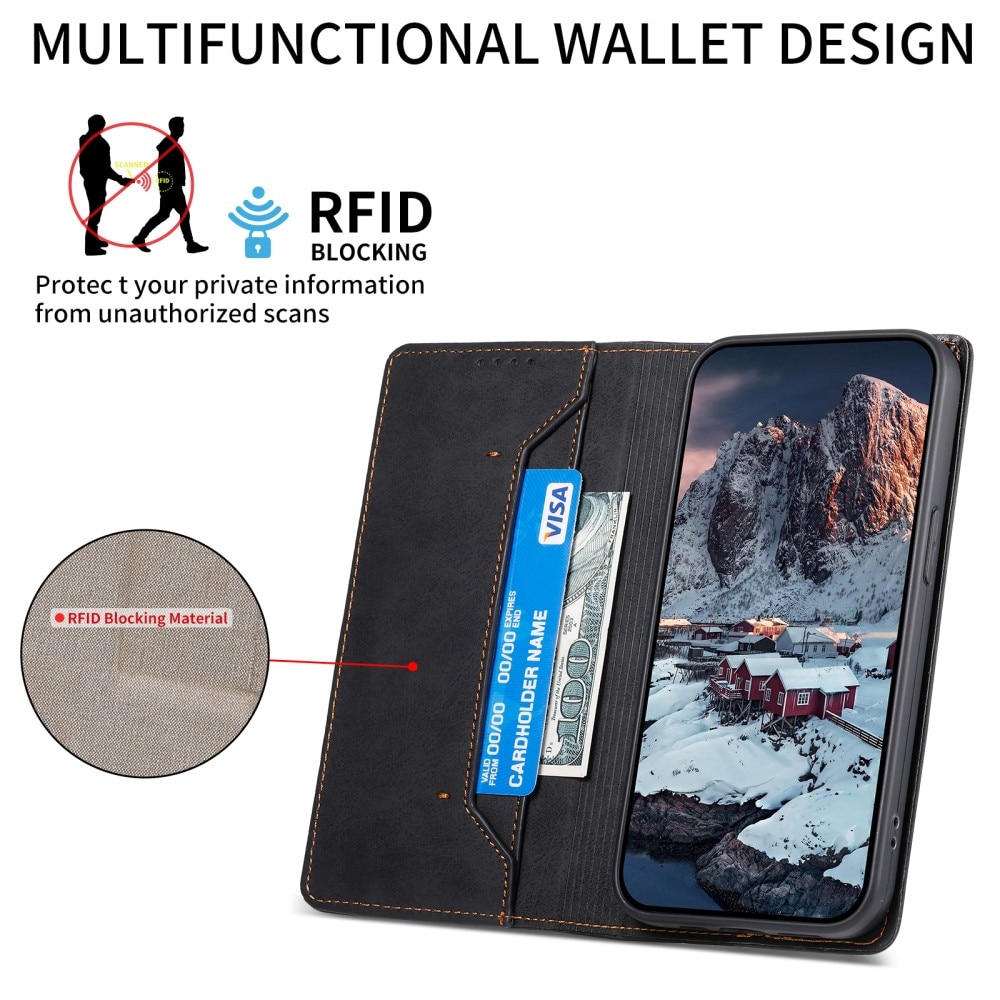 RFID Cover portafoglio sottili Google Pixel 8 nero
