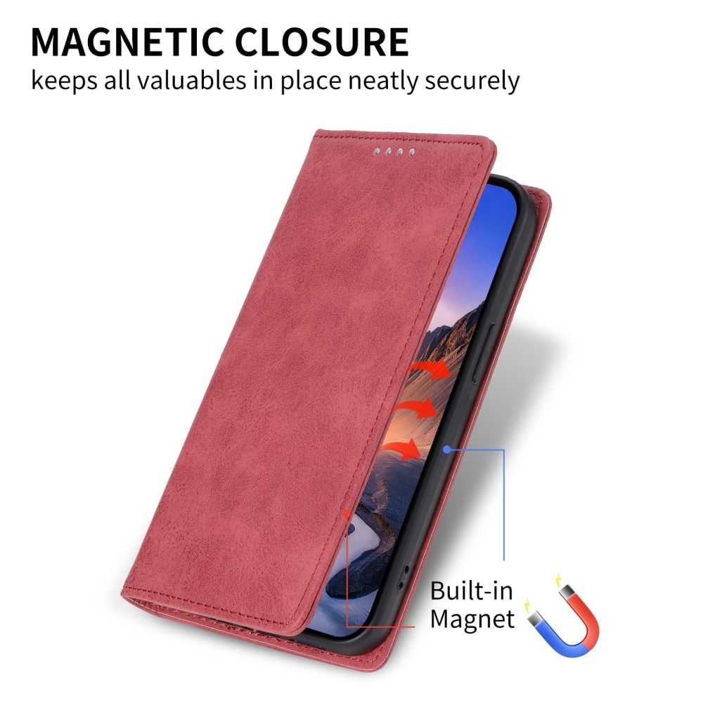 RFID Cover portafoglio sottili Google Pixel 8 rosso