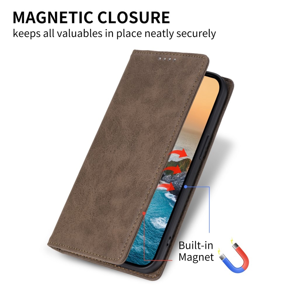 RFID Cover portafoglio sottili Google Pixel 8 marrone