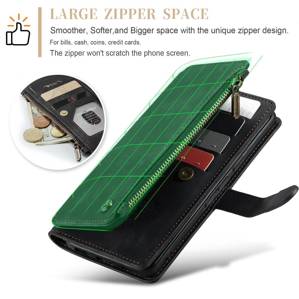 Custodie a portafoglio Zipper Google Pixel 8 Nero