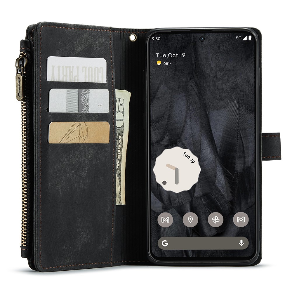 Custodie a portafoglio Zipper Google Pixel 8 Pro nero