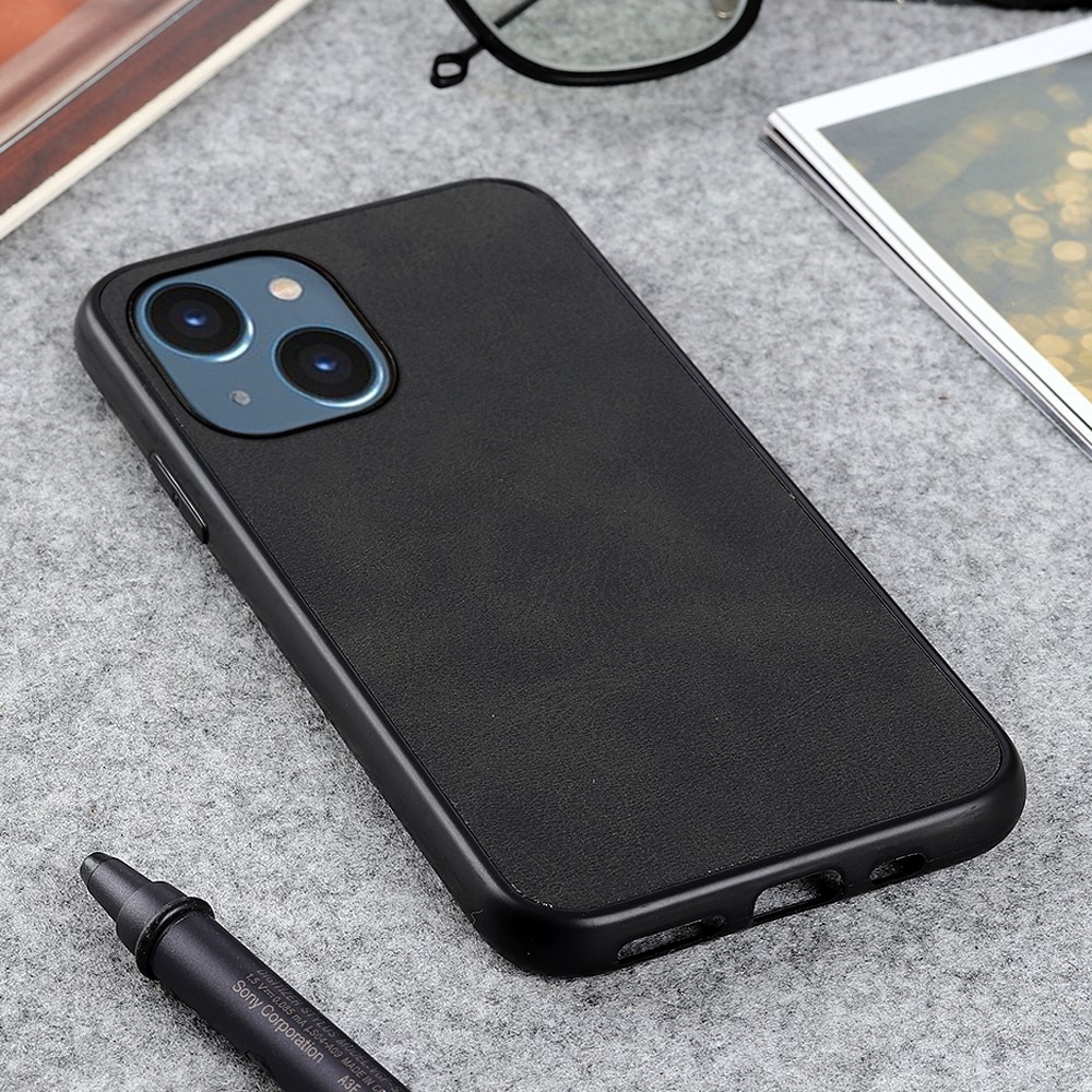 Cover in pelle iPhone 15 Plus nero