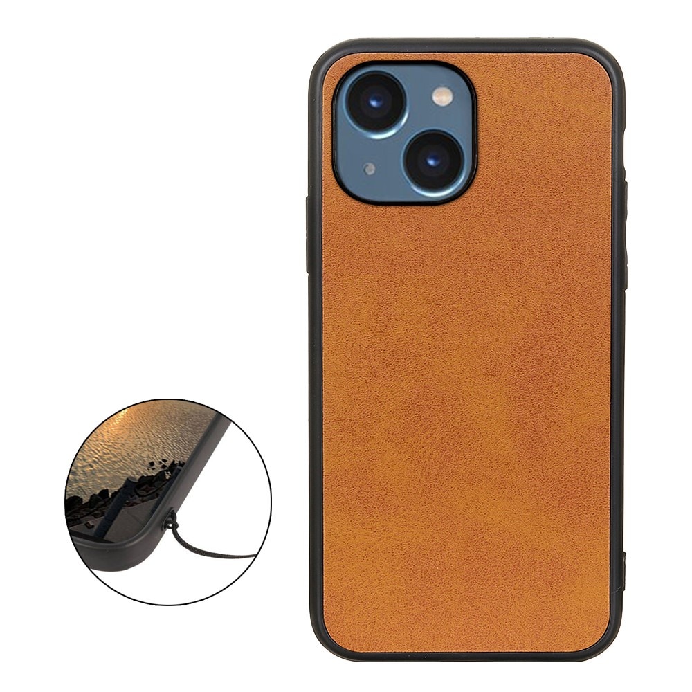Cover in pelle iPhone 15 Plus marrone