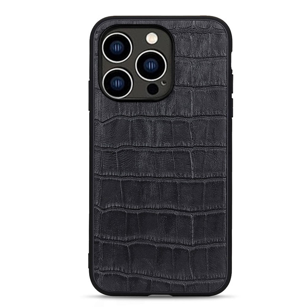 Coccodrillo Custodia in pelle iPhone 15 Pro Nero