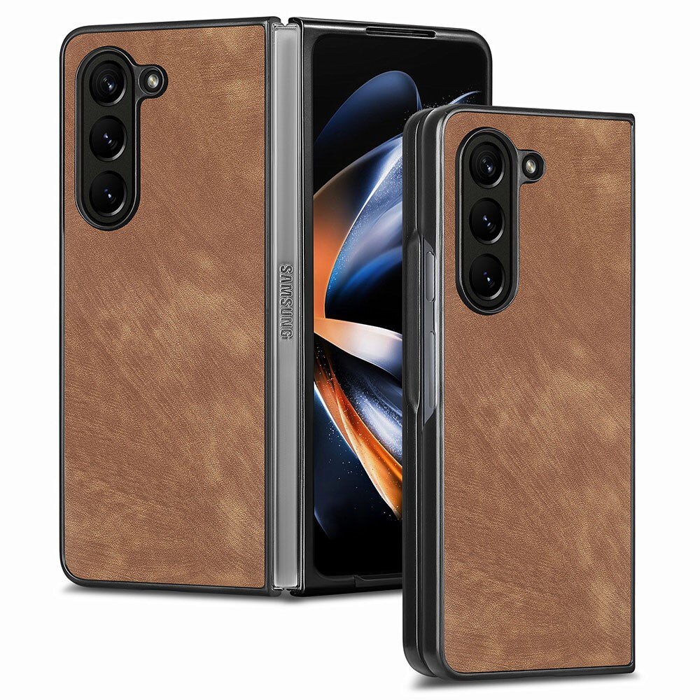 Cover in pelle Samsung Galaxy Z Fold 5 marrone