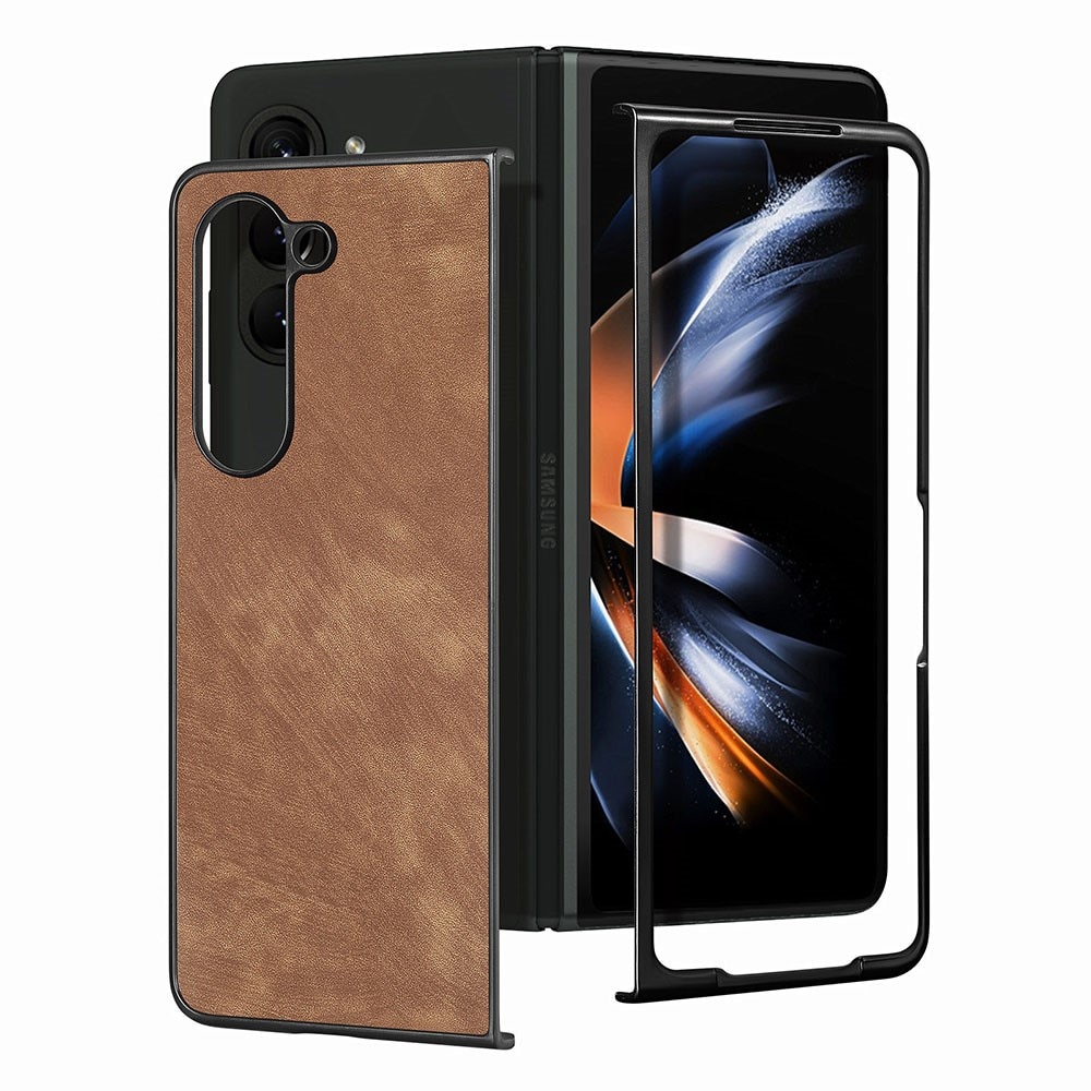 Cover in pelle Samsung Galaxy Z Fold 5 marrone