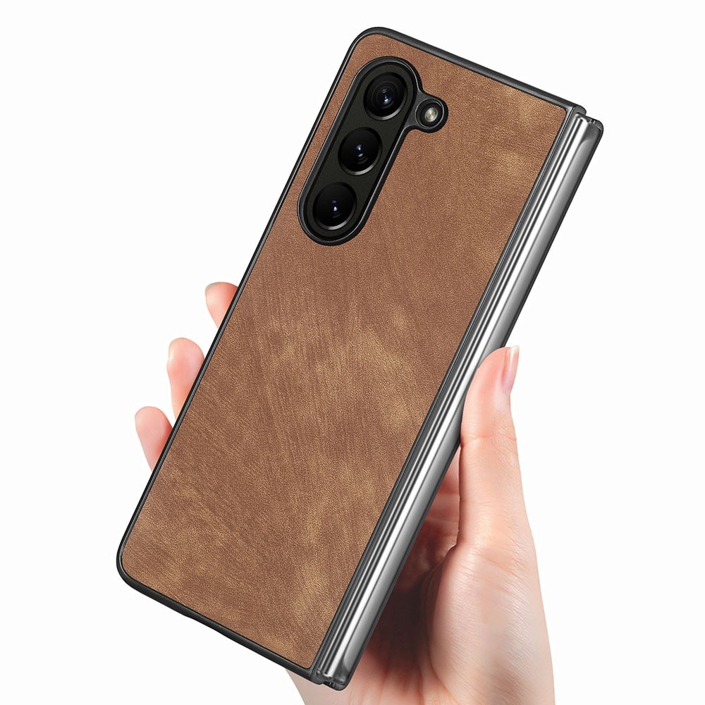 Cover in pelle Samsung Galaxy Z Fold 5 marrone