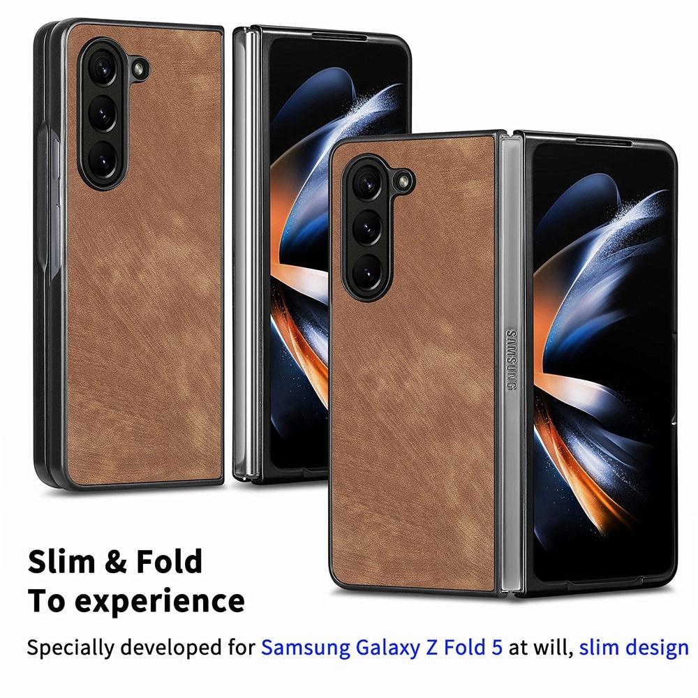 Cover in pelle Samsung Galaxy Z Fold 5 marrone