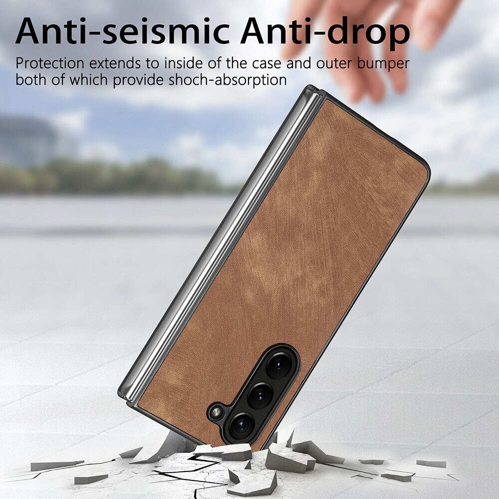 Cover in pelle Samsung Galaxy Z Fold 5 marrone