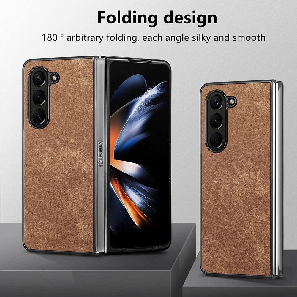 Cover in pelle Samsung Galaxy Z Fold 5 marrone