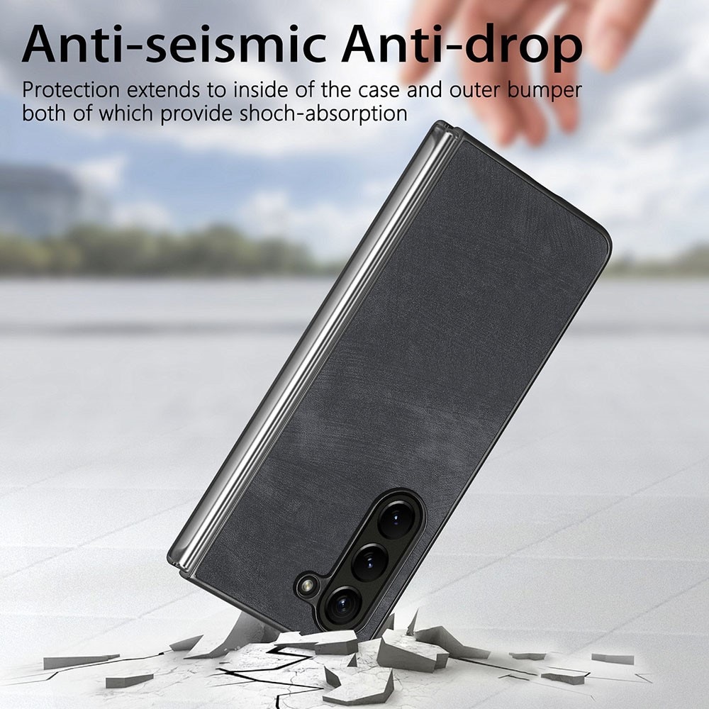 Cover in pelle Samsung Galaxy Z Fold 5 nero