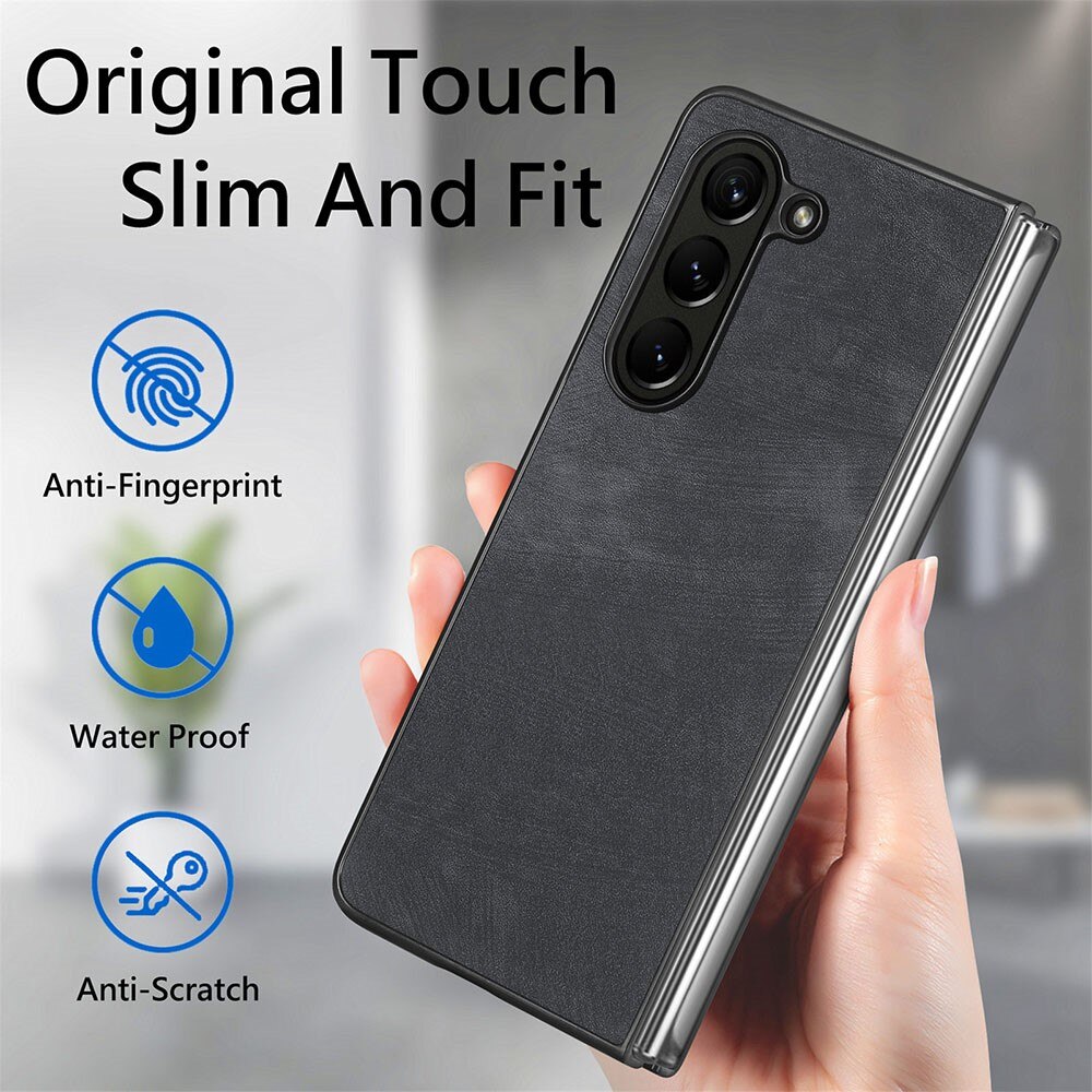 Cover in pelle Samsung Galaxy Z Fold 5 nero