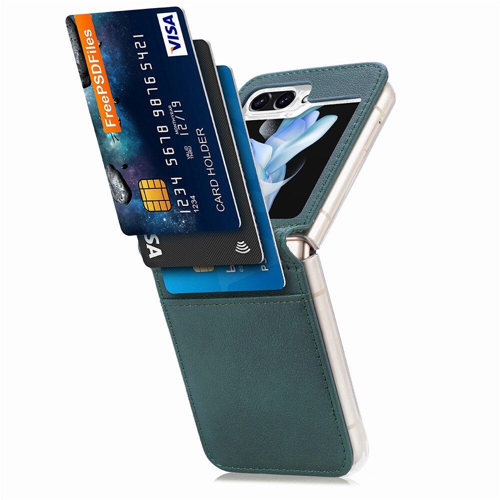 Cover portafoglio Slim Card Wallet Samsung Galaxy Z Flip 5 verde