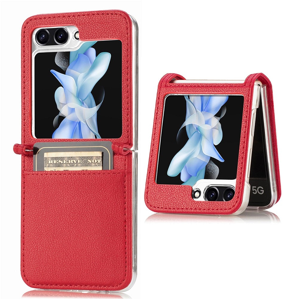 Cover portafoglio Slim Card Wallet Samsung Galaxy Z Flip 5 rosso